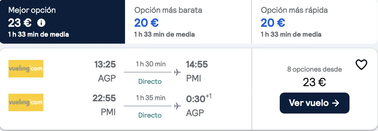 COMPRAR VUELOS BARATOS DE MALAGA A PALMA