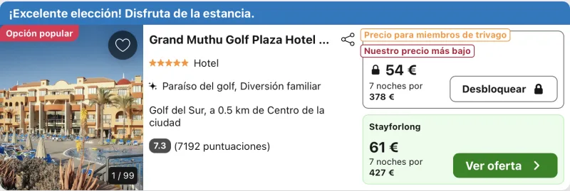oferta hotel spa 5 estrellas tenerife
