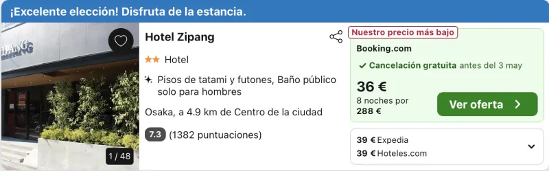 oferta dormir barato en osaka Japon