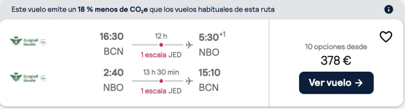 COMPRAR VUELOS BARATOS DE BARCELONA A KENIA
