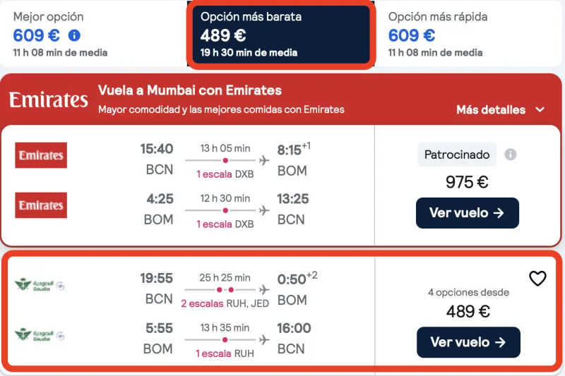 comprar vuelos a india en verano