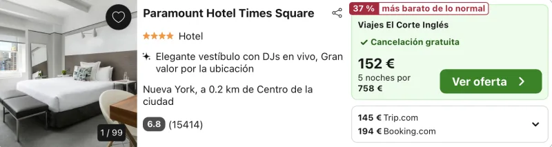 dormir barato en Times Square hotel 4 estrellas dormir barato en Times Square hotel 4 estrellas