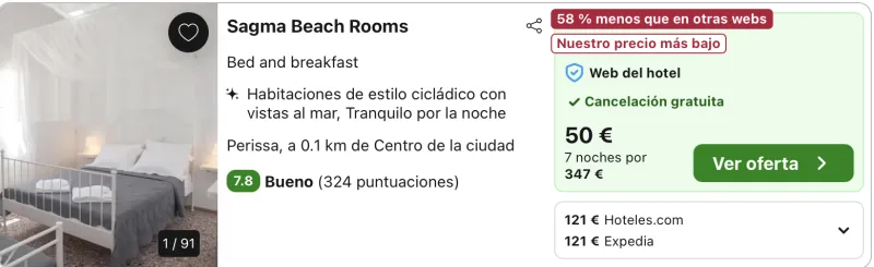 oferta hotel Santorini verano