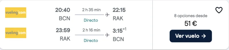 COMPRAR VUELOS BARATOS DE BARCELONA A MARRAKECH