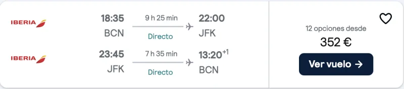 comprar vuelos baratos de barcelona a Nueva York