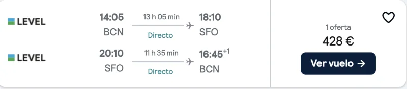 comprar vuelos baratos de barcelona a San Francisco