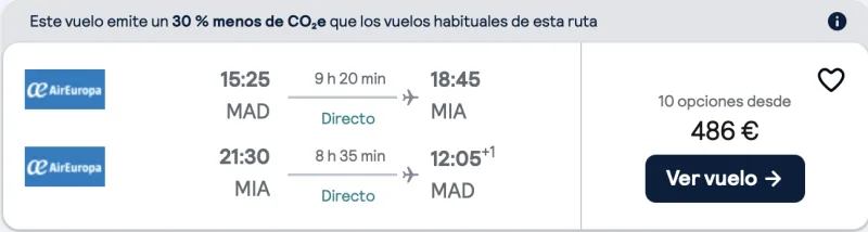 comprar vuelos baratos de madrid a Miami