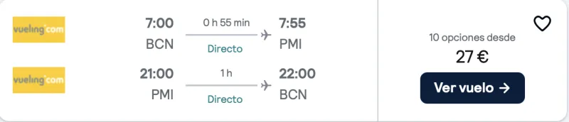 comprar vuelos baratos de barcelona a Mallorca