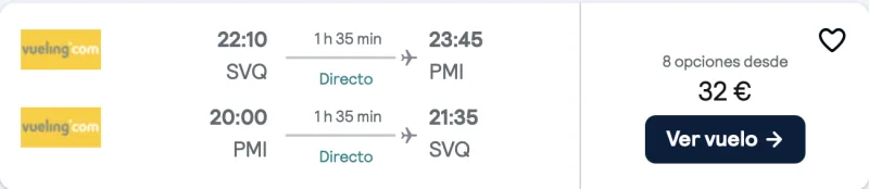 comprar vuelos baratos de Sevilla a Mallorca