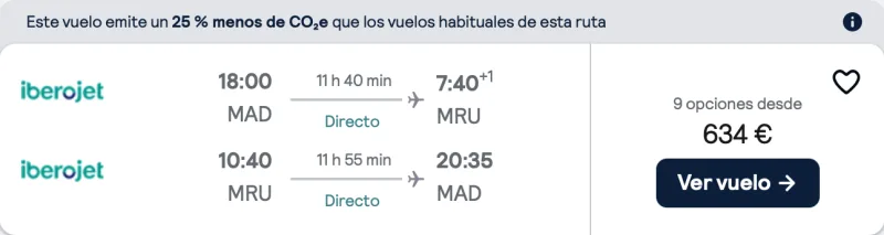 comprar vuelos baratos de madrid. a Mauricio