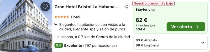 oferta hotel 5* en La Habana