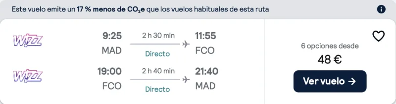 COMPRAR VUELOS BARATOS DE MADRID A ROMA EN FIN DE SEMANA