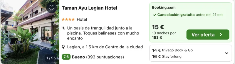 oferta hotel 4 estrellas bali
