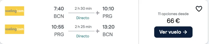 comprar vuelos baratos de barcELONa a Praga fin de semana