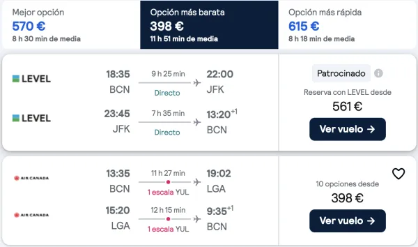 comprar vuelos baratos a Nueva York en navidad y fin de año