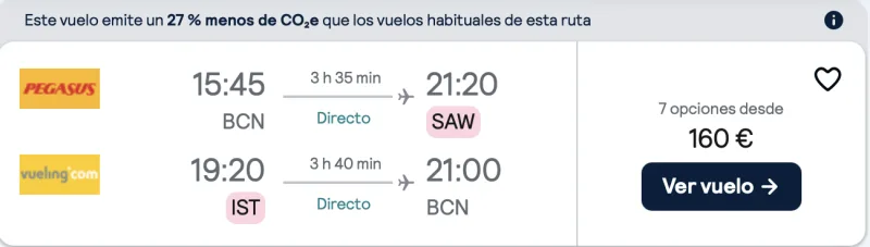 comprar vuelos baratos de barcelona a Estambul