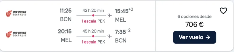 comprar vuelos baratos de barcelona a melbourne