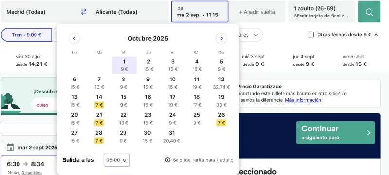 tren alta velocidad madrid a alicante por 7 euros