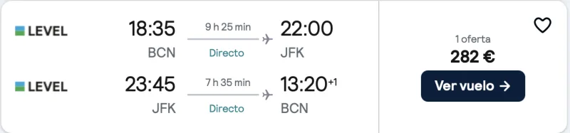 comprar vuelos baratos de barcelona a Nueva York