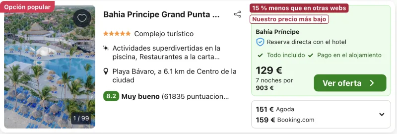 oferta hotel todo incluido en punta cana bahía principe