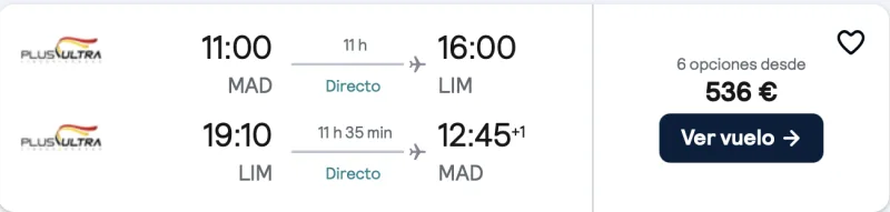 comprar vuelos baratos de madrid a lima perú
