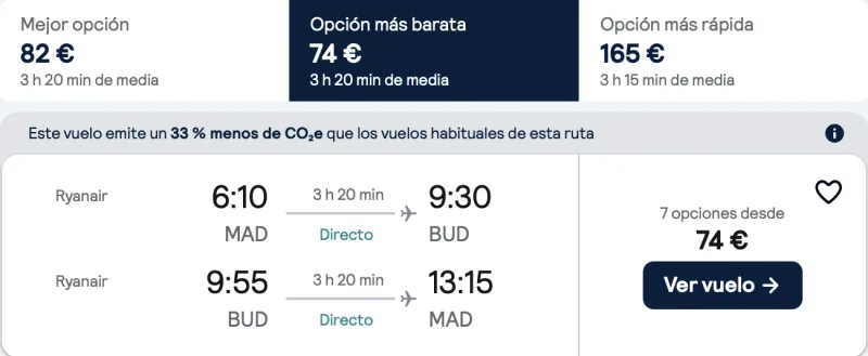 COMPRAR VUELOS BARATOS DE MADRID A BUDAPEST