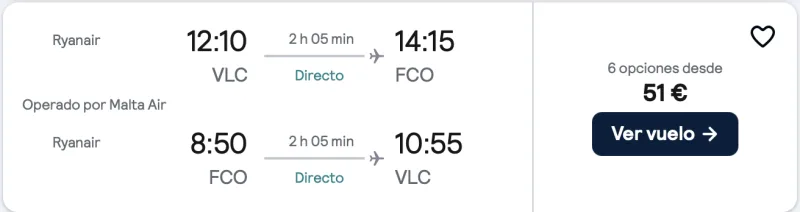 COMPRAR VUELOS BARATOS DE VALENCIA A ROMA FIN DE SEMANA