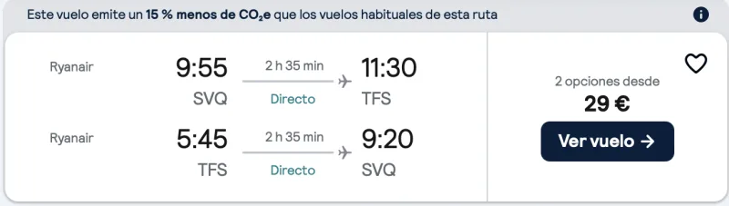 COMPRAR VUELOS BARATOS DE SEVILLA A TENERIFE