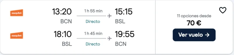 comprar vuelos baratos de barcelona a Basilea 