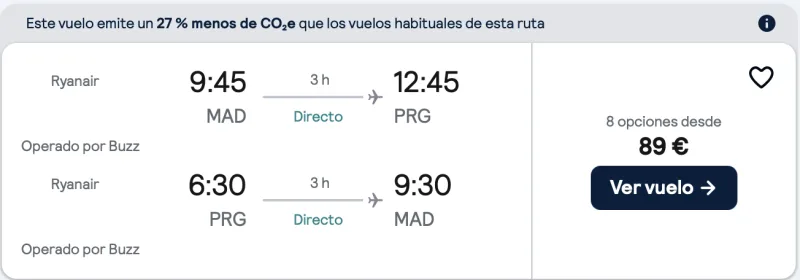 comprar vuelos baratos de madrid a praga