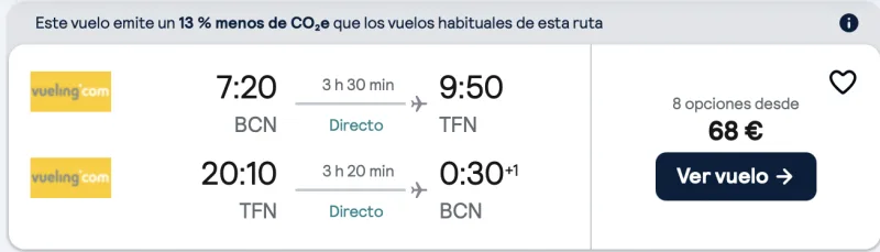 comprar vuelos baratos de barcelona a tenerife