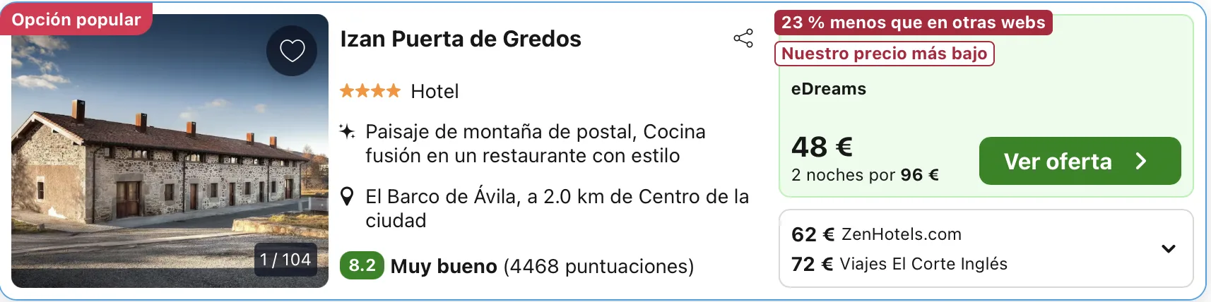 fin de semana sierra grados oferta