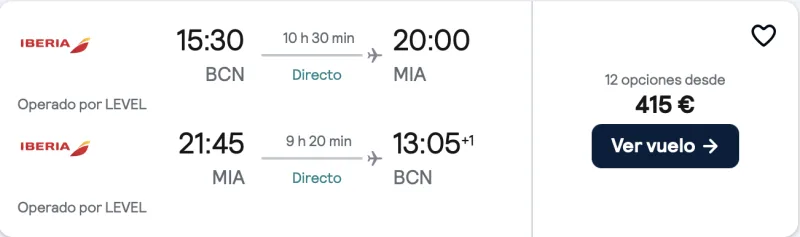 comprar vuelos baratos de barcelona a miami