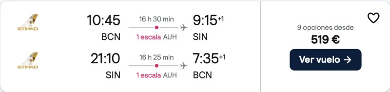 comprar vuelos baratos de barcelona a Singapur 
