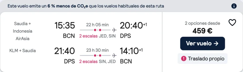 comprar vuelos baratos de barcelona a bali