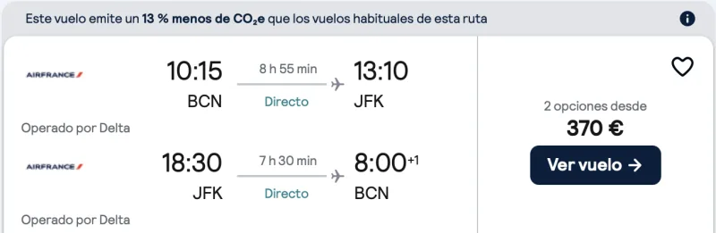 COMPRAR VUELOS BARATOS DE BARCELONA A NUEVA YORK