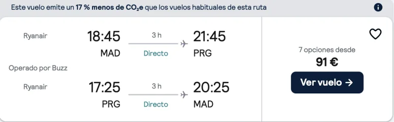 comprar vuelos baratos de madrid a praga
