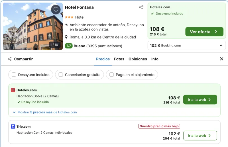 oferta hotel junto a fontana trevi, roma oferta hotel junto a fontana trevi, roma