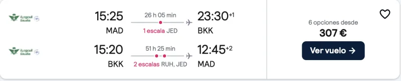 oferta vuelos a tailandia desde madrid