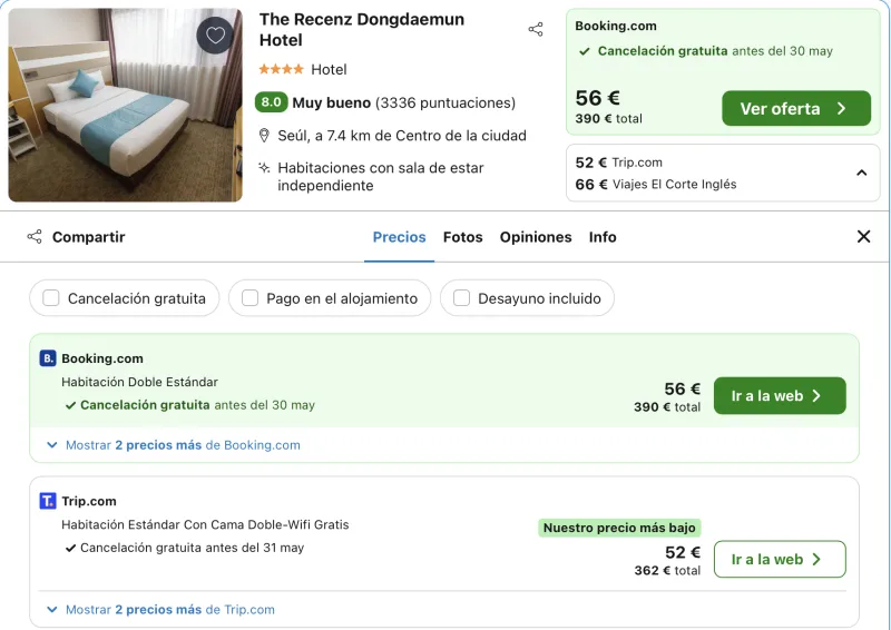 oferta hotel 4 estrellas en seul, corea del sur