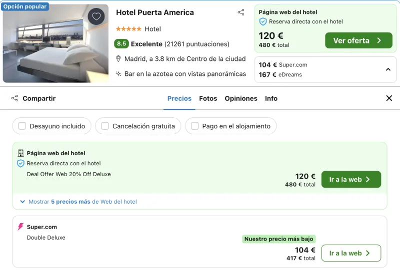 chollo hotel diseño madrid 5 estrellas