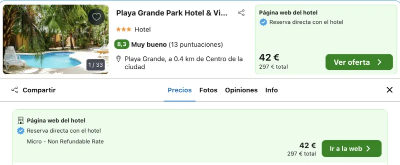 oferta hotel playa Costa Rica
