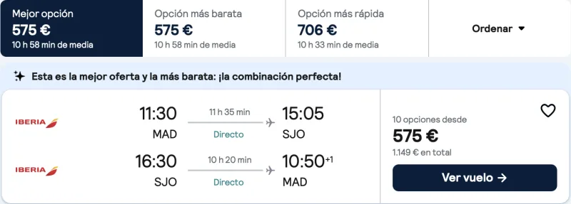 comprar vuelos baratos de madrid a San José Costa Rica