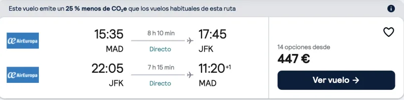 comprar vuelos baratos de madrid a Nueva York