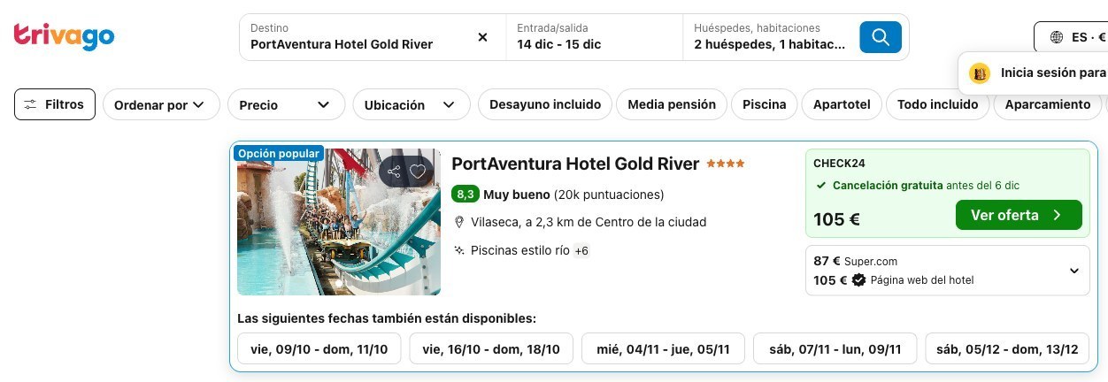 PortAventura hotel Gold River con entradas en Trivago