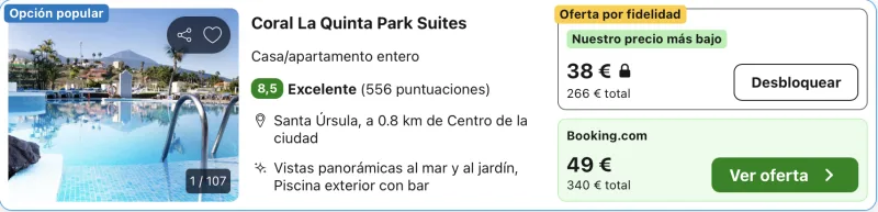 oferta hotel 4 estrellas tenerife