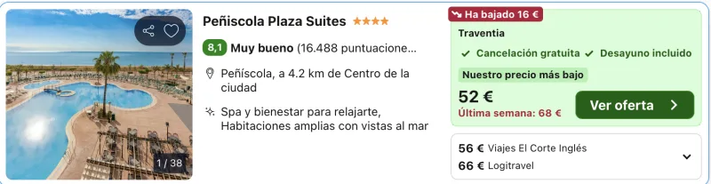 oferta hotel 4 estrellas en peñiscola