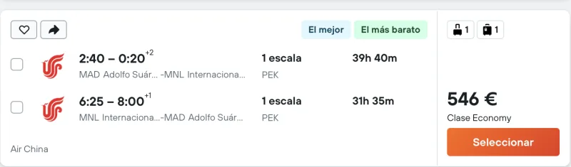 vuelos baratos a filipinas desde madrid