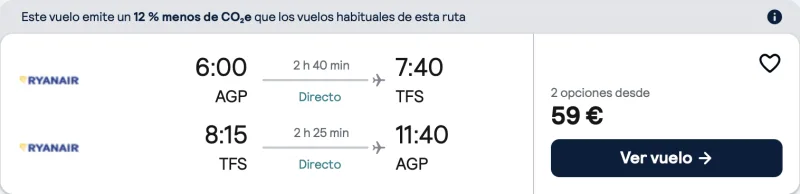 COMPRAR VUELOS BARATOS DE MALAGA A TENERIFE