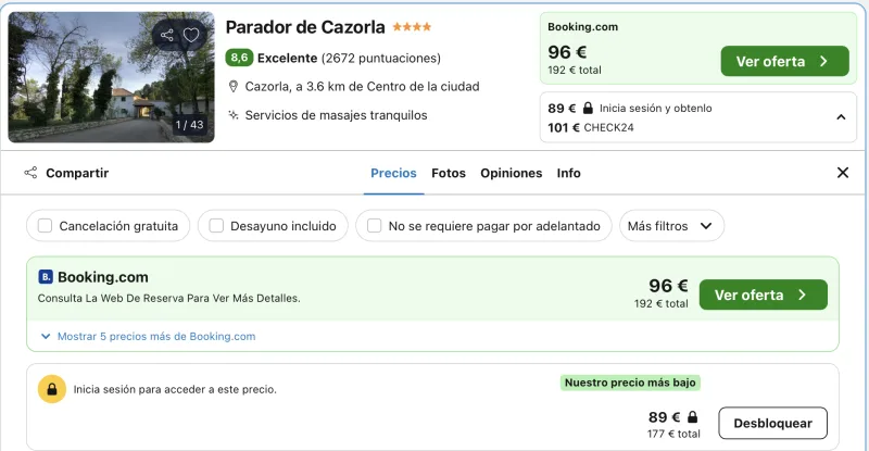 parador Cazorla oferta en verano